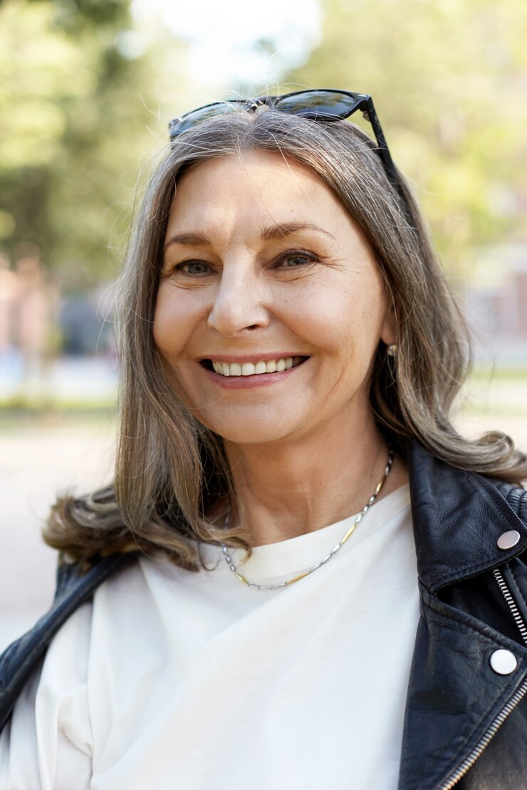 Free Photo expressive senior woman posing