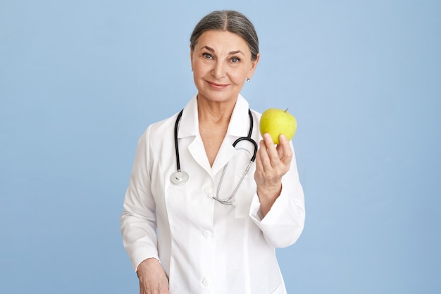 Expressive senior woman posing