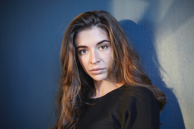 Expressive woman posing indoor