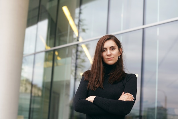 Expressive woman posing outdoor