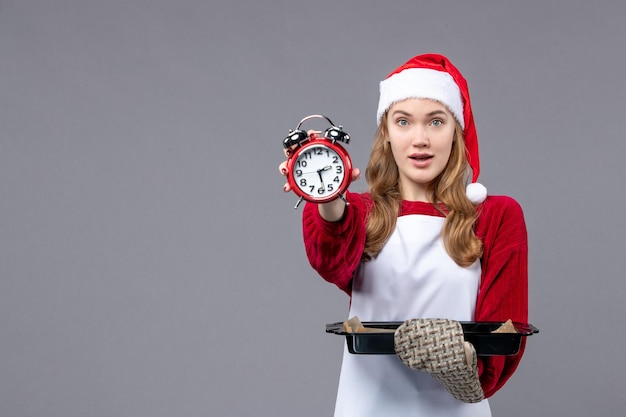 Expressive young cook posing for winter holidays