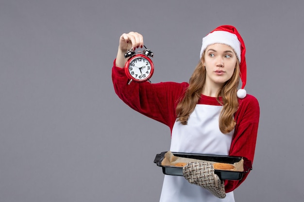 Expressive young cook posing for winter holidays