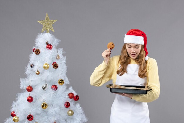 Expressive young cook posing for winter holidays