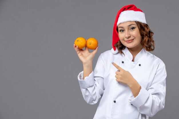 Expressive young cook posing for winter holidays