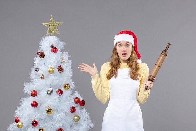 Expressive young cook posing for winter holidays