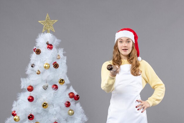 Expressive young cook posing for winter holidays