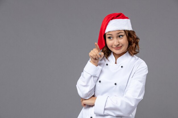 Expressive young cook posing for winter holidays