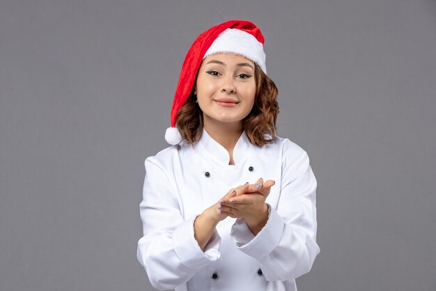 Expressive young cook posing for winter holidays