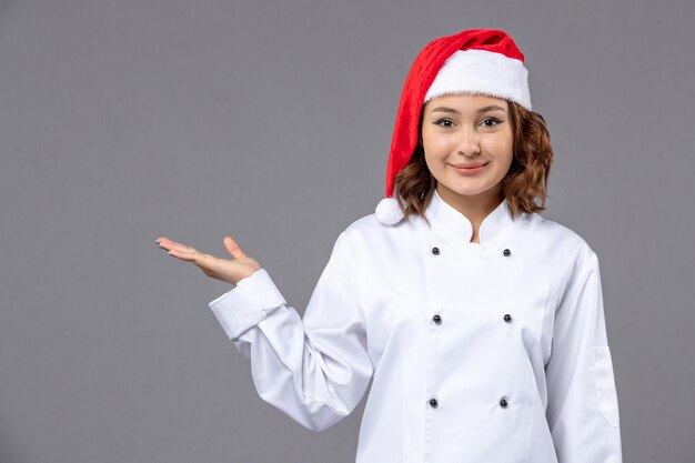 Expressive young cook posing for winter holidays