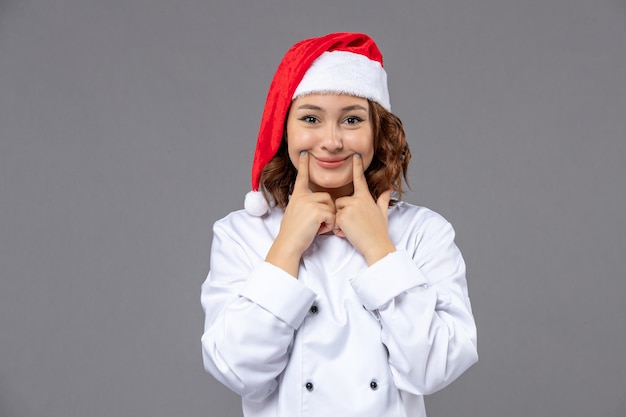 Expressive young cook posing for winter holidays