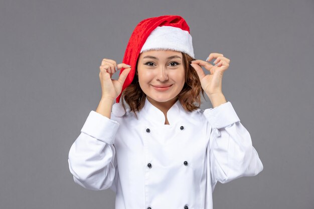 Expressive young cook posing for winter holidays