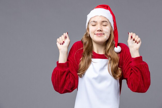 Expressive young cook posing for winter holidays