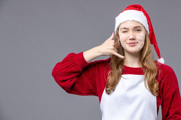 Expressive young cook posing for winter holidays