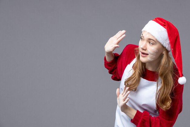 Expressive young cook posing for winter holidays