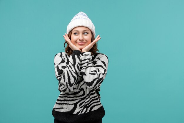 Expressive young female posing