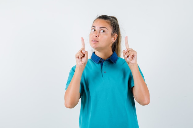 Expressive young girl posing in the studio