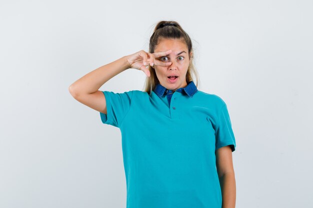 Expressive young girl posing in the studio