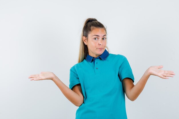 Expressive young girl posing in the studio