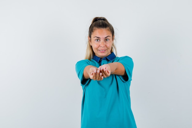 Expressive young girl posing in the studio