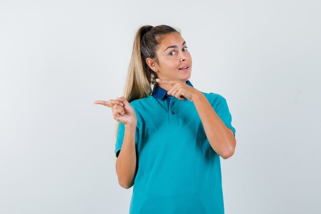 Expressive young girl posing in the studio