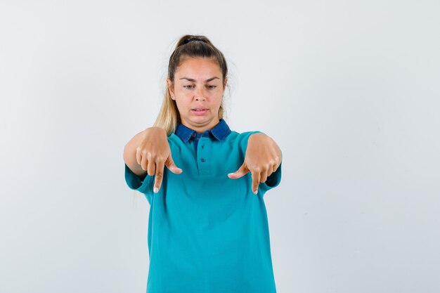 Expressive young girl posing in the studio