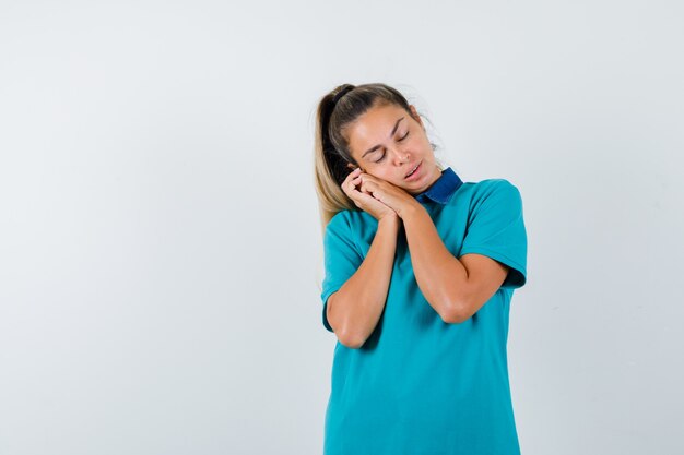 Expressive young girl posing in the studio