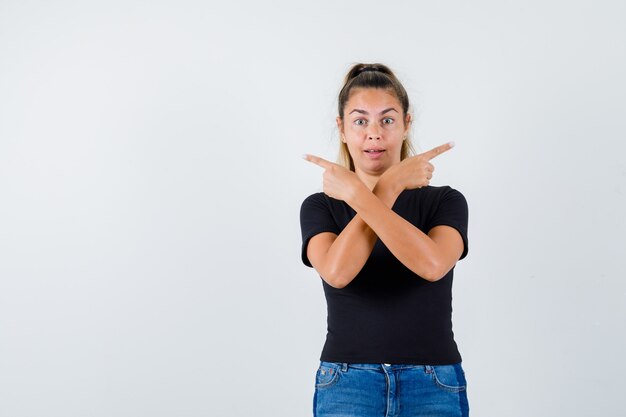 Expressive young girl posing in the studio