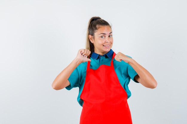 Expressive young girl posing in the studio