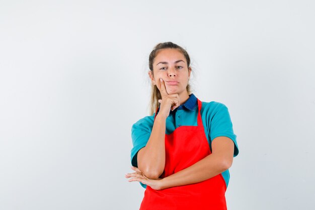 Expressive young girl posing in the studio