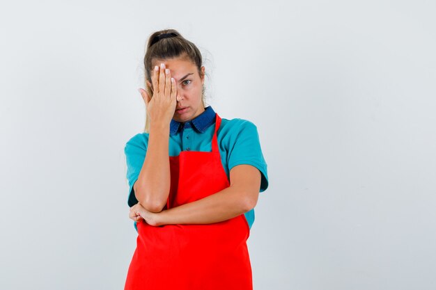 Expressive young girl posing in the studio