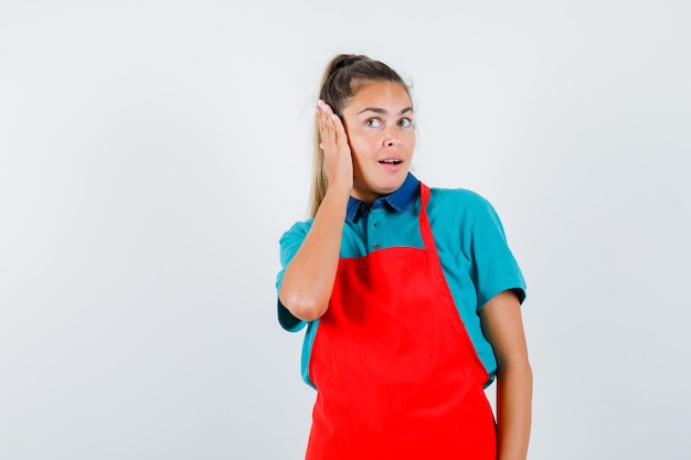 Expressive young girl posing in the studio