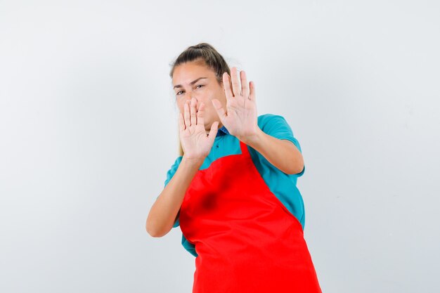 Expressive young girl posing in the studio