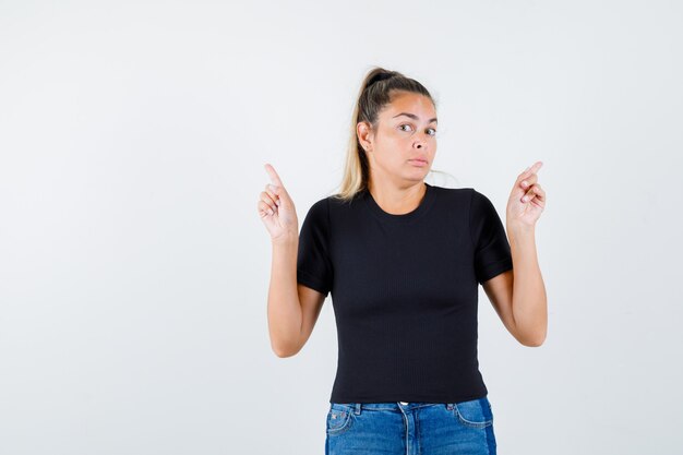 Expressive young girl posing in the studio