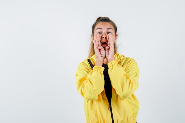 Expressive young girl posing in the studio