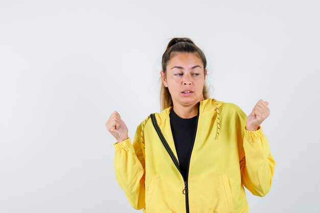 Expressive young girl posing in the studio