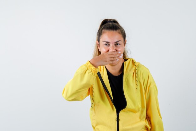 Expressive young girl posing in the studio