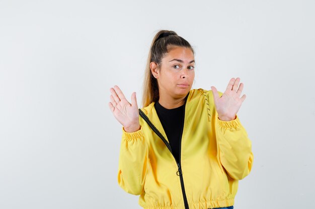 Expressive young girl posing in the studio