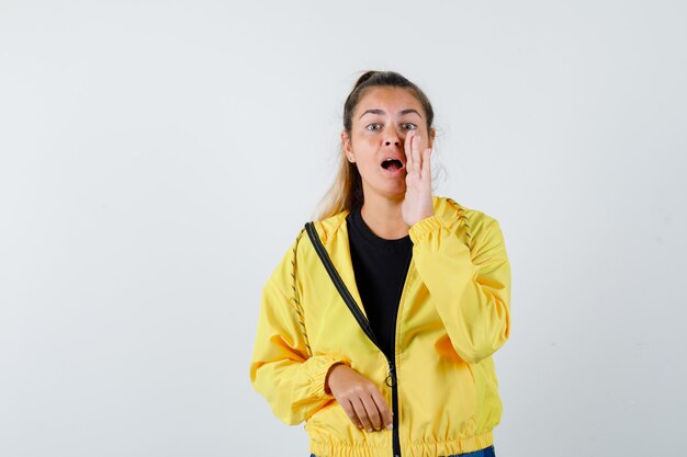 Expressive young girl posing in the studio