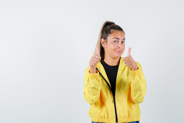 Expressive young girl posing in the studio