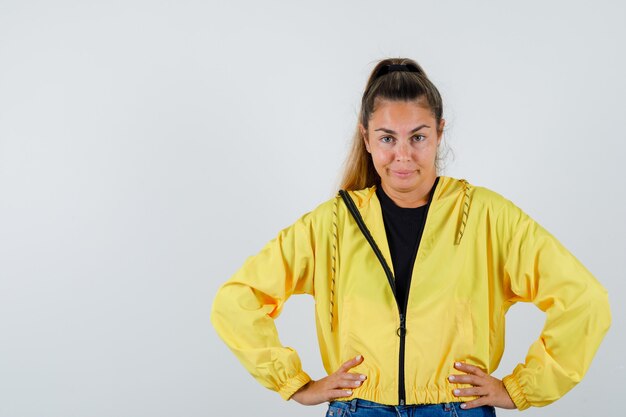 Expressive young girl posing in the studio