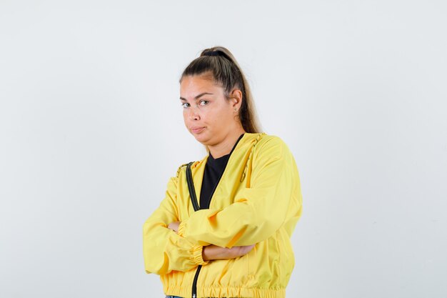 Expressive young girl posing in the studio