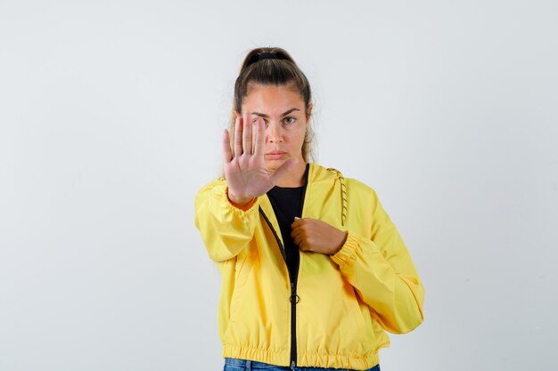 Expressive young girl posing in the studio