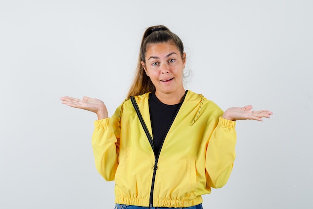 Expressive young girl posing in the studio