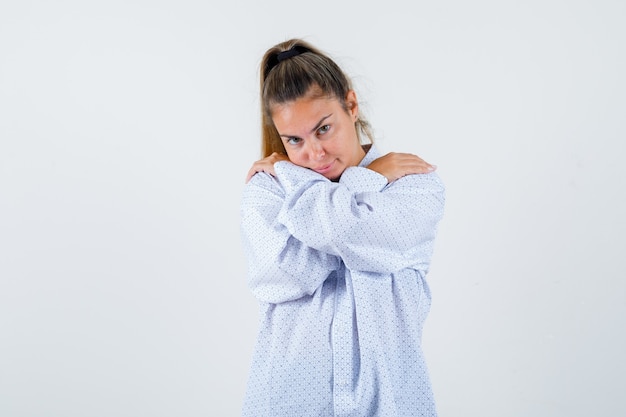 Expressive young girl posing in the studio