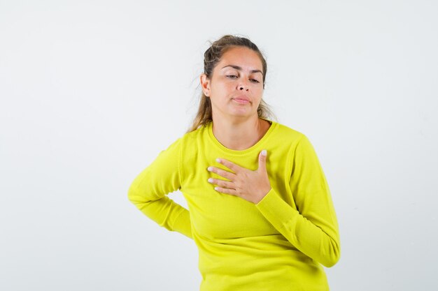 Expressive young girl posing in the studio