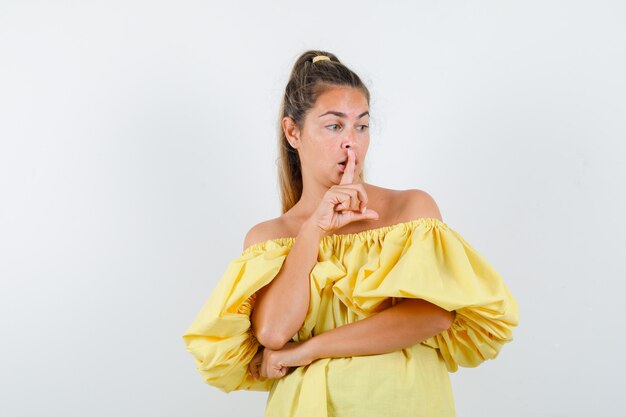 Expressive young girl posing in the studio