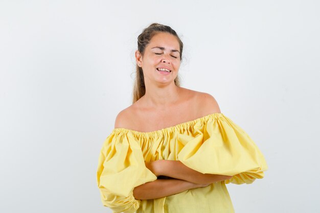 Expressive young girl posing in the studio