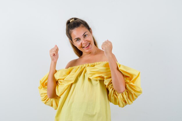 Expressive young girl posing in the studio