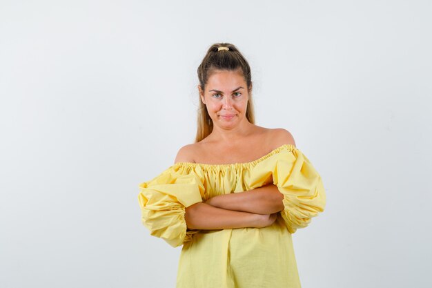 Expressive young girl posing in the studio