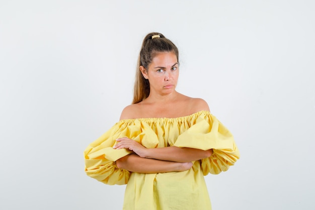 Expressive young girl posing in the studio